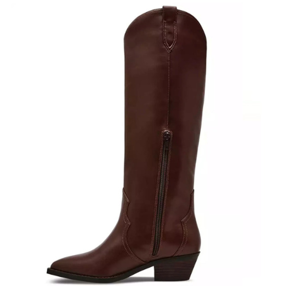 Dolce Vita Women's Kit Knee-High Cowboy Boots in Smooth Brown Sz 6 - Picture 3 of 8